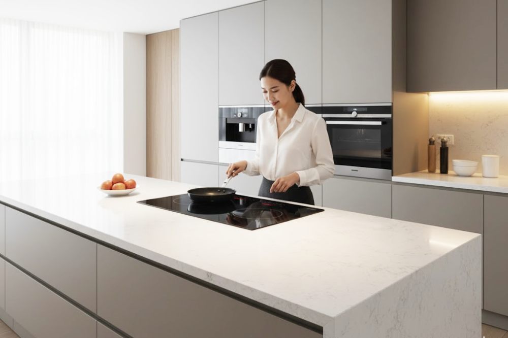 Bếp từ Panasonic KY-R72AEL trong không gian bếp sang trọng