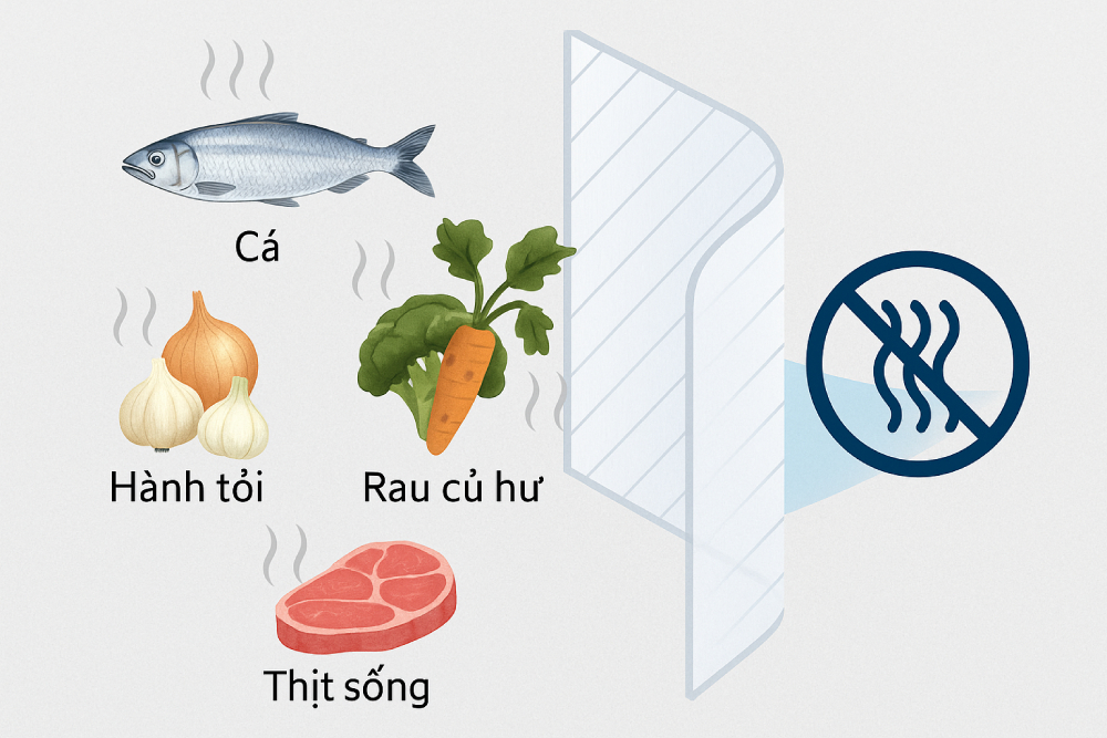 Bộ lọc Triple Power loại bỏ mùi tanh, mùi chua, mùi nồng trong tủ lạnh