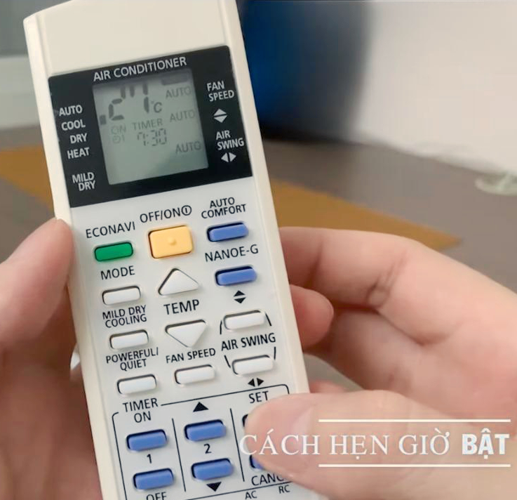 an nut SET de cai dat hen gio bat dieu hoa panasonic inverter