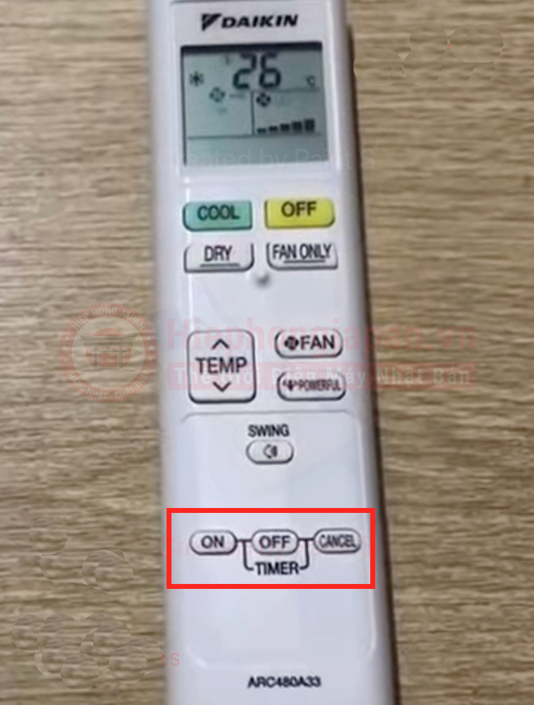 cach hen gio bat tat tren dieu khien dieu hoa daikin
