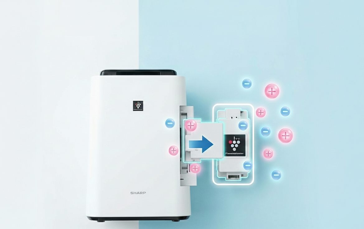 Các bước thay bộ phát ion của máy lọc không khí Sharp