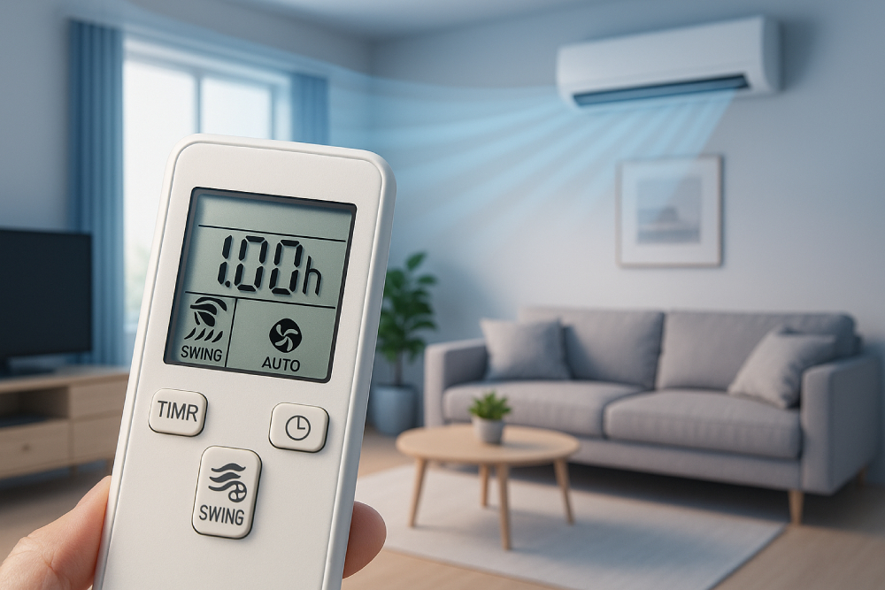 chế độ hẹn giờ, đảo gió, quạt trên điều hoà Nhật Bản