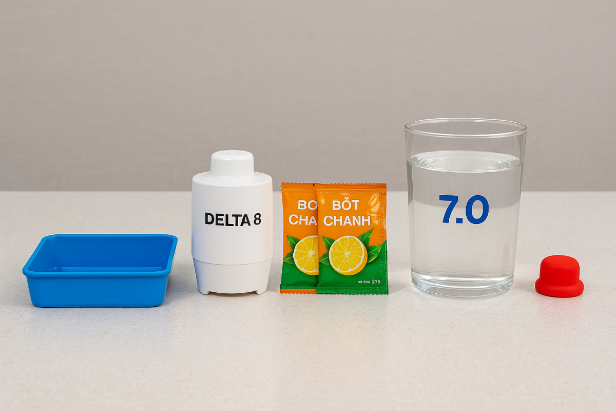 chuẩn bị dụng cụ để vệ sinh máy lọc nước kangen K8