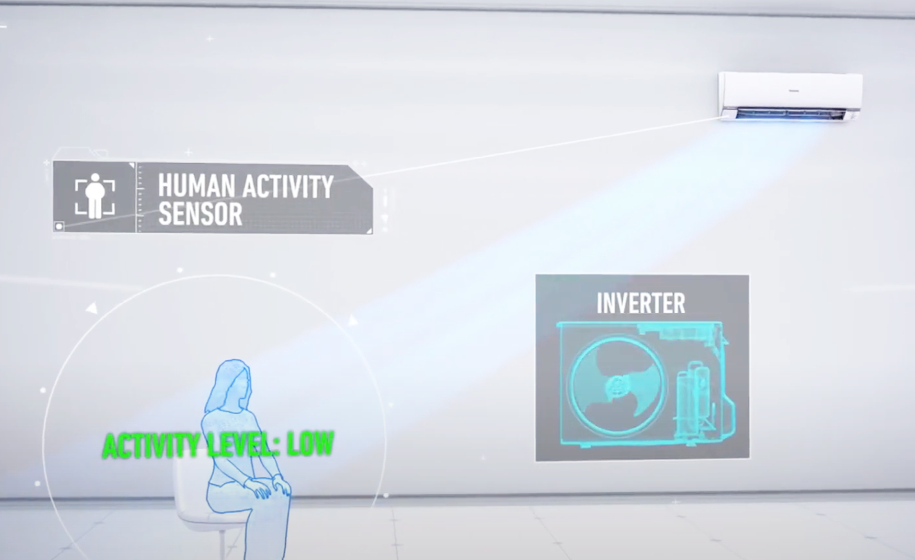 Chế độ Econavi của điều hoà Panasonic định vị ví trí người dùng trong phòng