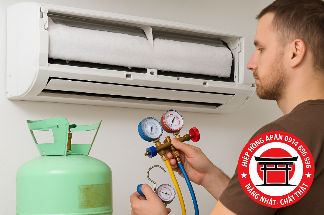 điều hoà bị thiếu hoặc hết gas