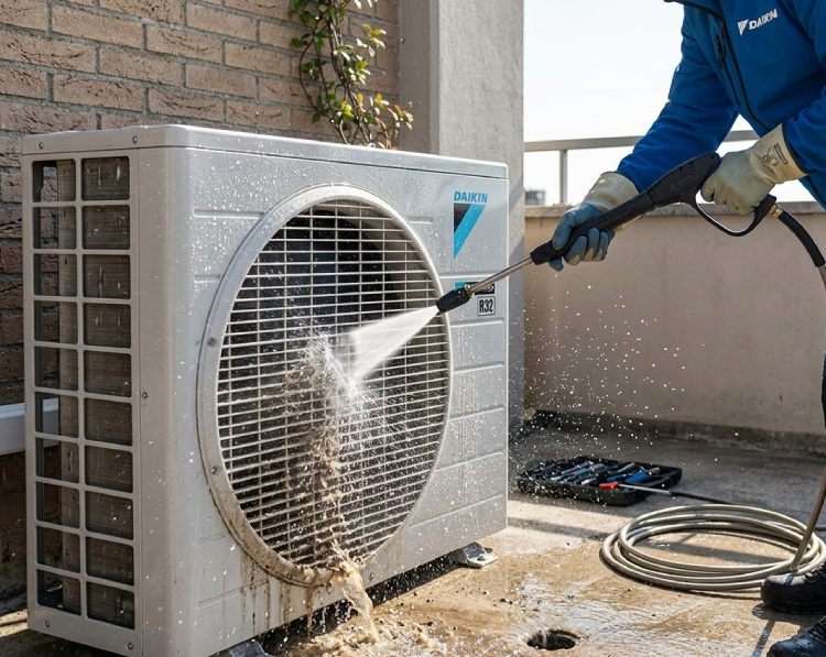 vệ sinh dàn nóng điều hòa Daikin giúp khắc phục lỗi L5