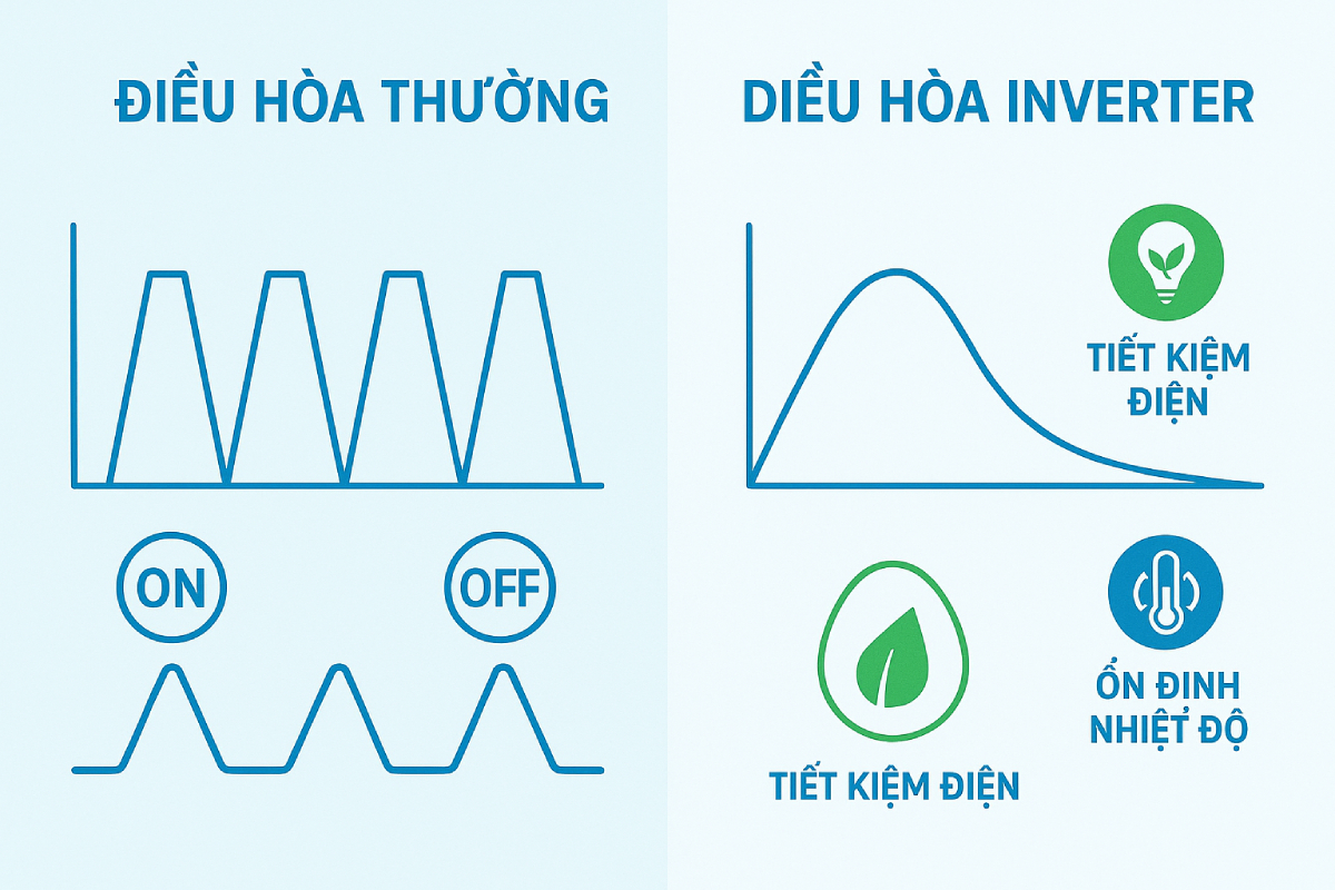 nguyên lý hoạt động của điều hoà Inverter