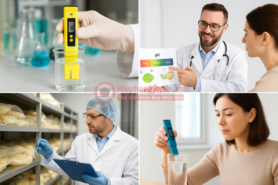 Ứng dụng thực tế của độ pH trong phòng thí nghiệm, sức khỏe, sản xuất và sinh hoạt