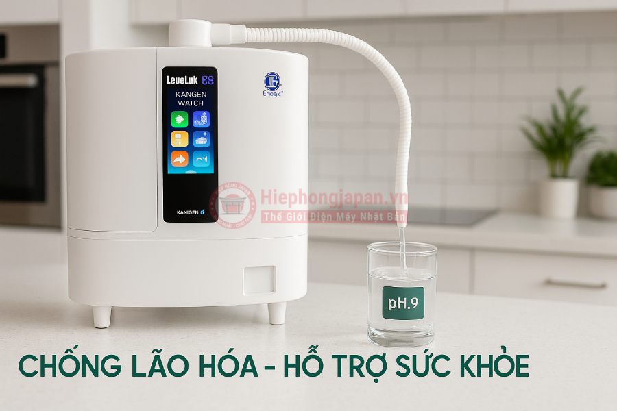 Máy lọc nước ion kiềm tạo nước uống pH 8.5 đến 9.5 giúp cải thiện sức khỏe