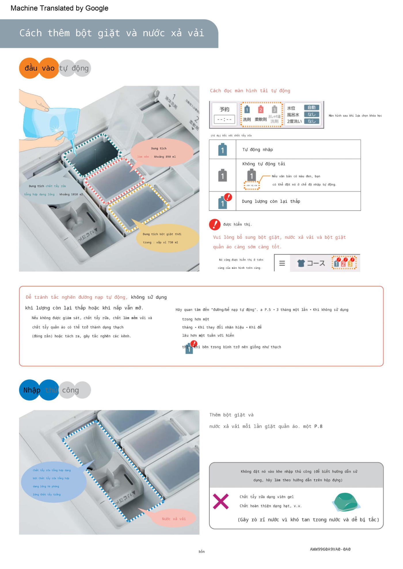 huong dan them bot giat va nuoc xa cua may giat Panasonic NA-LX129BL