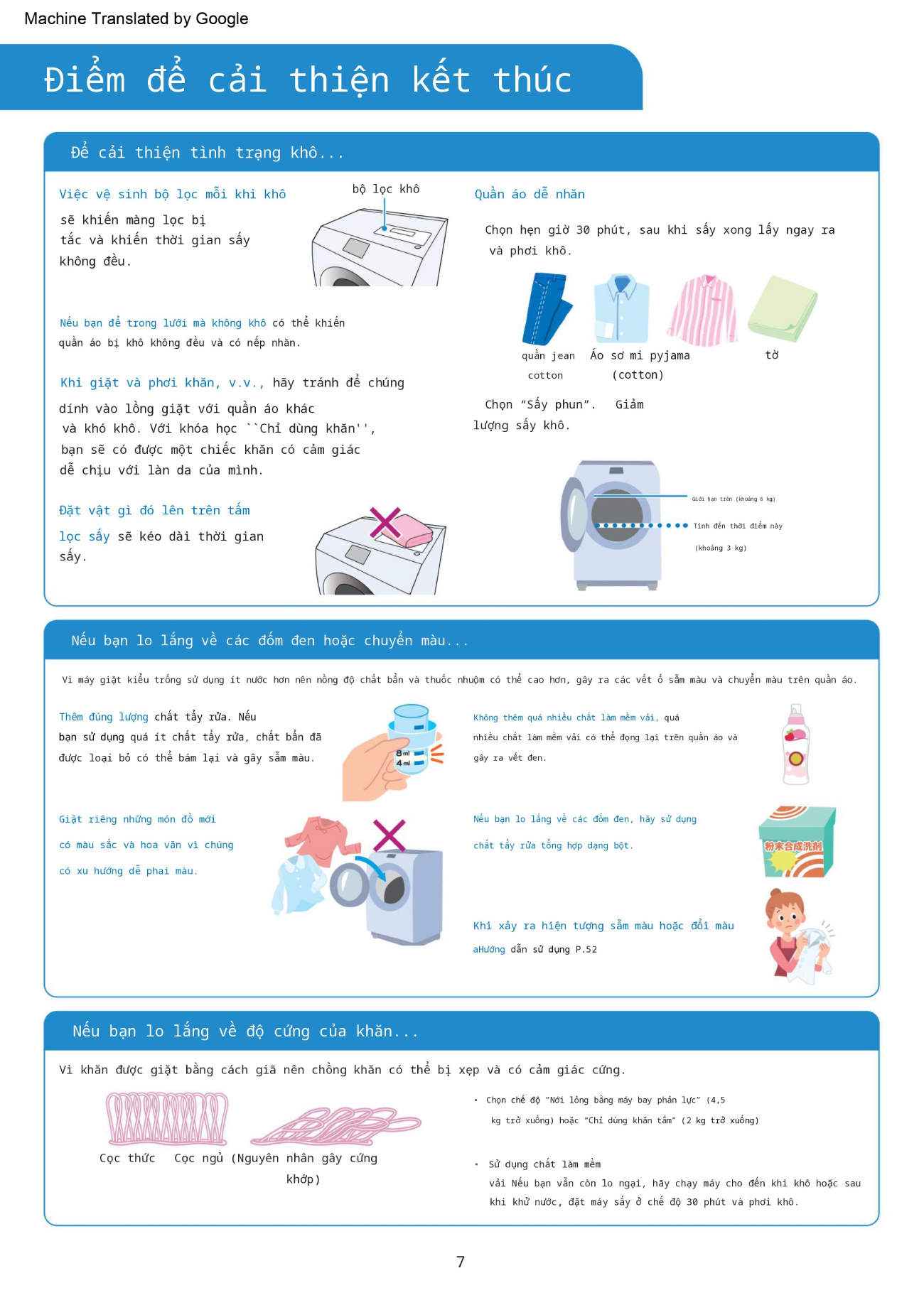 huong dan ve sinh bo loc may giat Panasonic NA-LX129BL