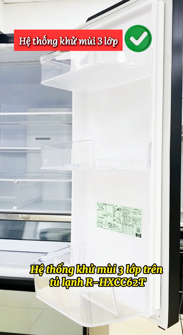 Hitachi R-HXCC62T he thong khu mui 3 lop