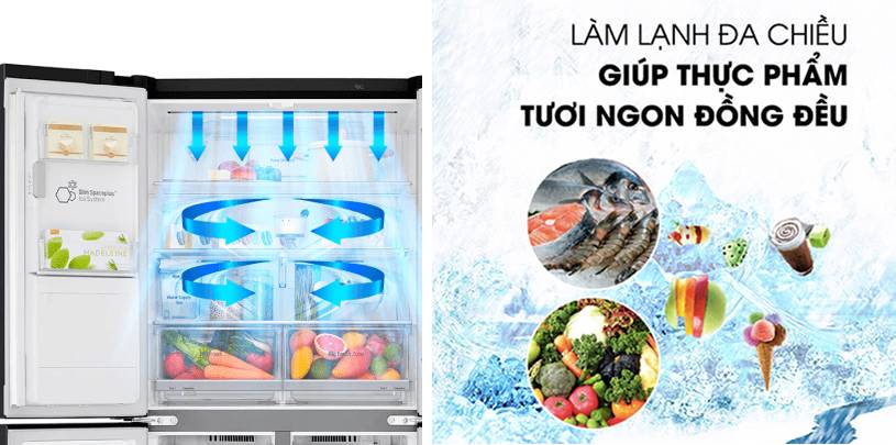 Hitachi R-WXC74T-X co he thong lam lanh da chieu