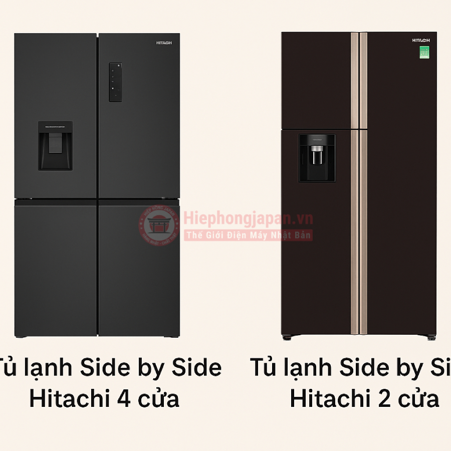 phân loại tủ lạnh Side by Side hitachi nhật Bản