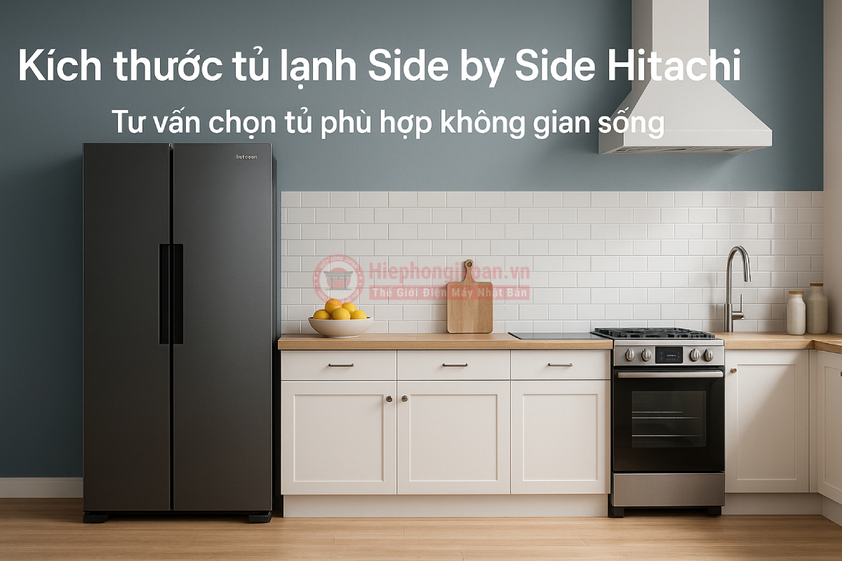 Kích thước tủ lạnh Side by Side Hitachi