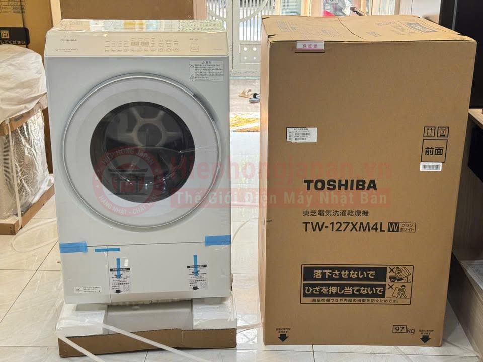 Máy giặt nội địa Nhật Toshiba TW-127XM4L tự động làm sạch lồng giặt sấy