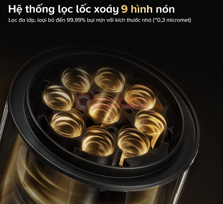 Lọc sạch không khí với hệ thống 9 hình nón