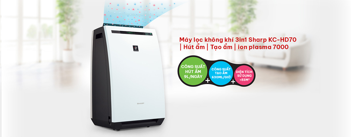 May loc khong khi sharp kc hd70