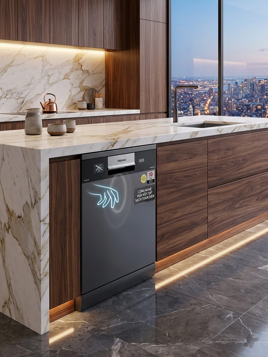 Tính năng gõ để mở cửa tiện lợi trên Toshiba DW-15F7(G)-VN