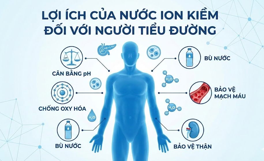 Lợi ích của nước ion kiềm với người tiểu đường