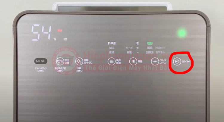 nut hen gio cua may loc khong khi hitachi-ep-nvg90-n