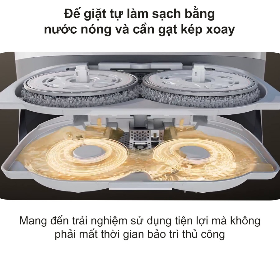 đế giặt tự làm sạch bằng nước nóng