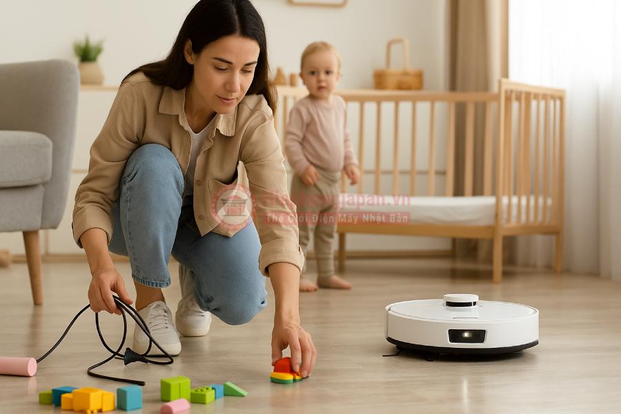 dọn qua nhà trước khi Robot hút bụi Roborock hoạt động