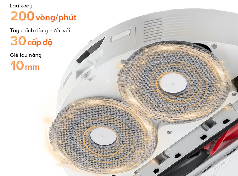 hệ thống Lau xoay kép đánh bay mọi vết bẩn