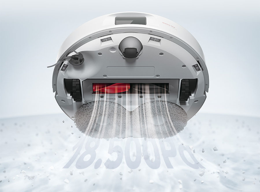 Lực hút 18.500Pa – Làm sạch sâu mọi bề mặt