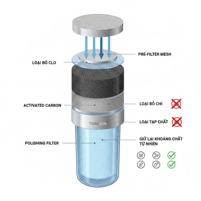 Lọc sạch nhưng vẫn giữ khoáng tự nhiên