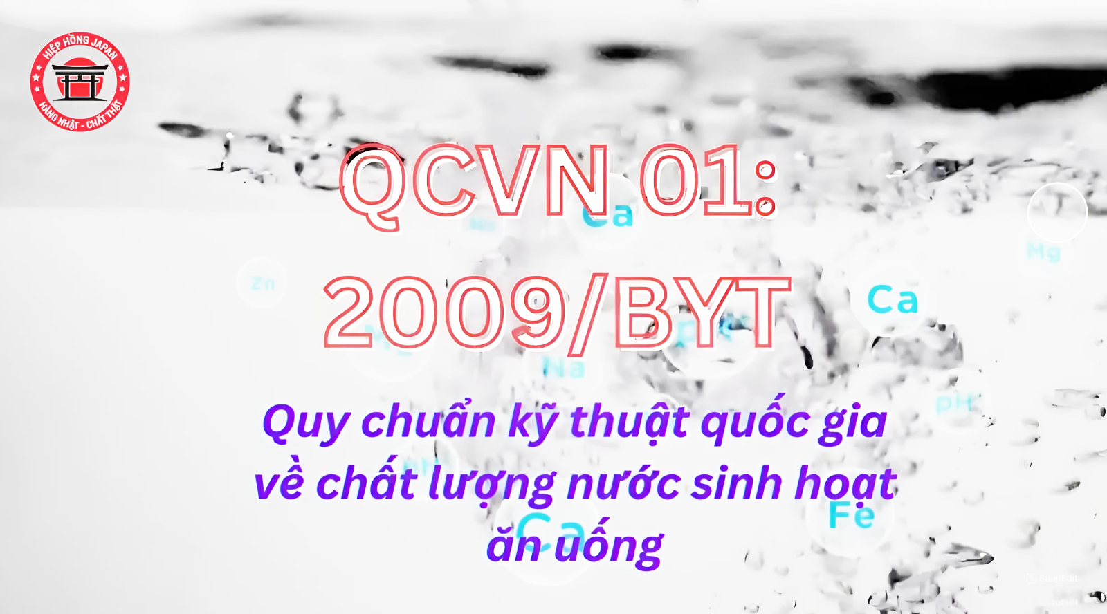 tieu chuan nuoc uong sinh hoat bo y te QCVN 01:2009/BYT