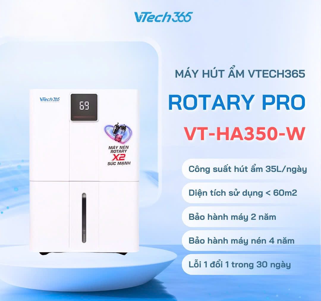 VTech365 VT-HA350-W (35L/ngày) – Model “quốc dân” cho gia đình
