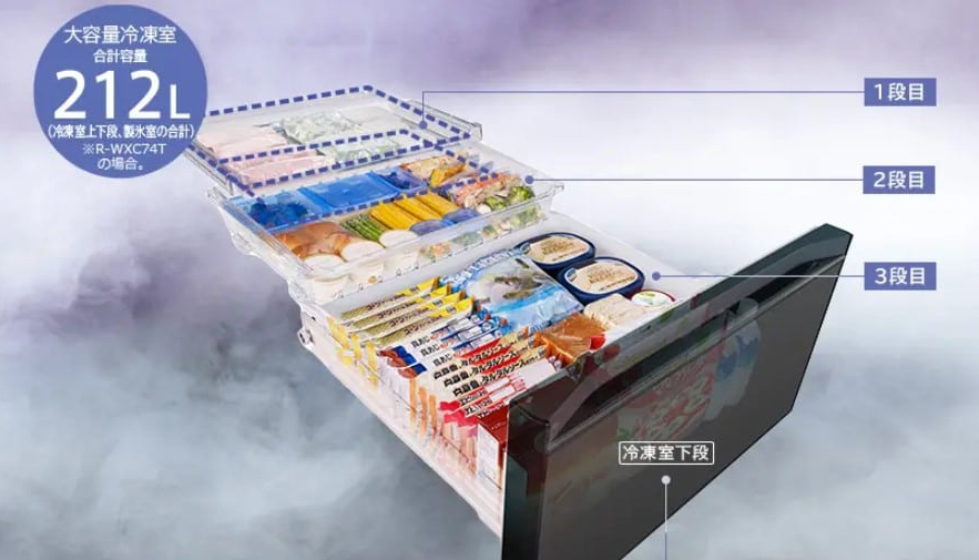 Hitachi R-WXC74X-X ngăn đông 3 tầng