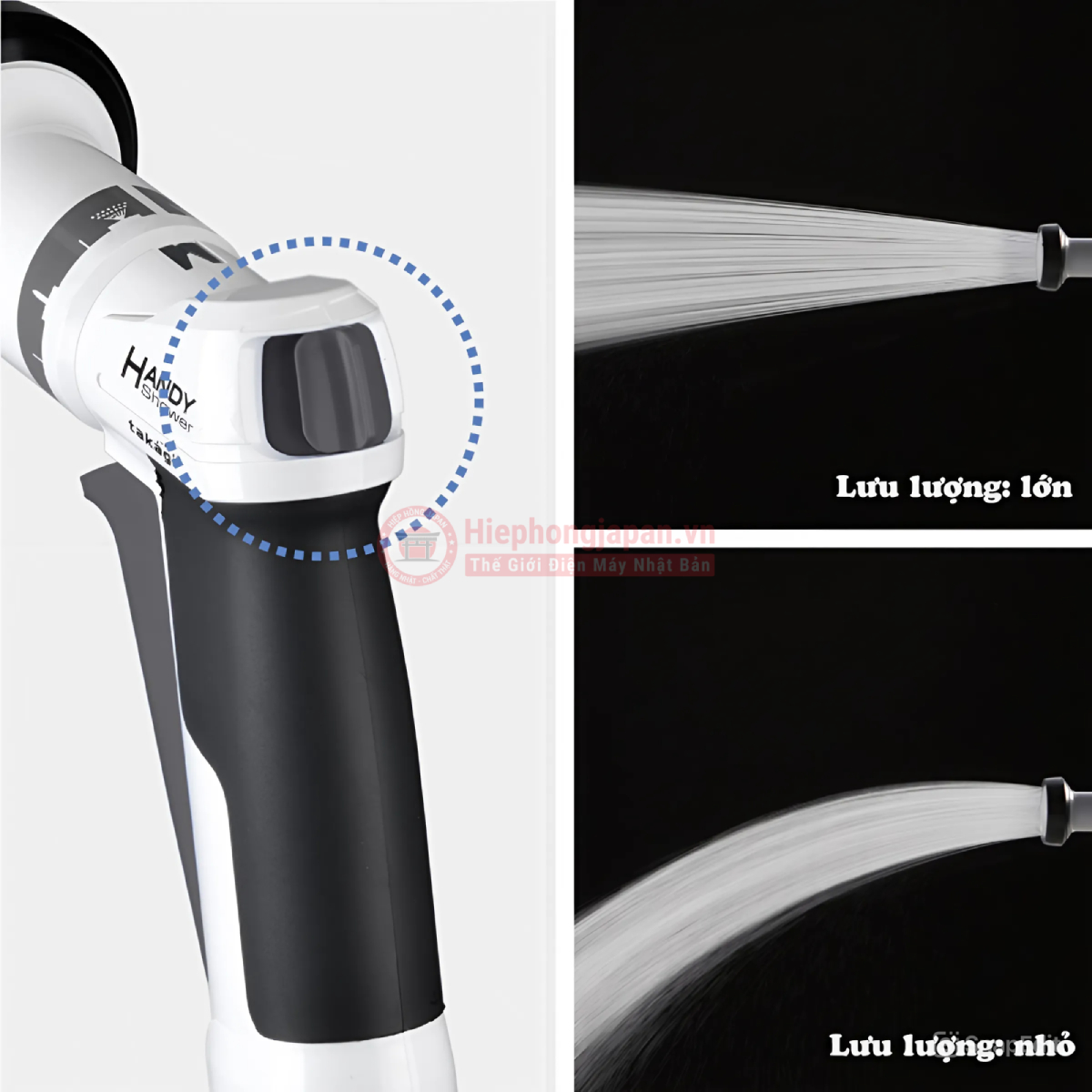 nút bật tắt trên tay cầm tiện lợi