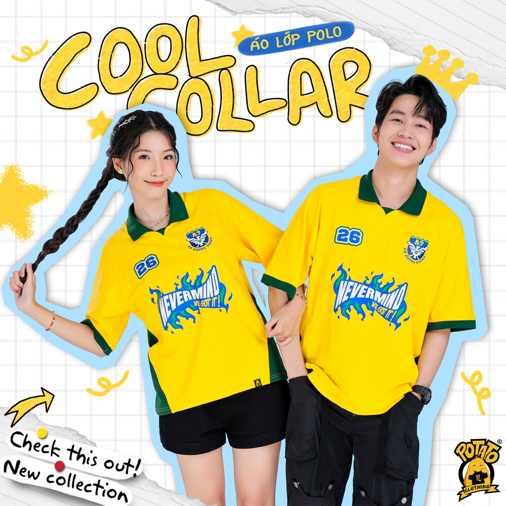 Áo polo Cool Collar vàng tươi trẻ năng động - mặt trước