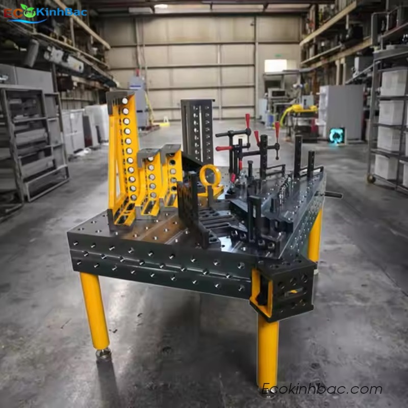 Bàn gá hàn bằng thép kích thước 3000x2000 lỗ D28