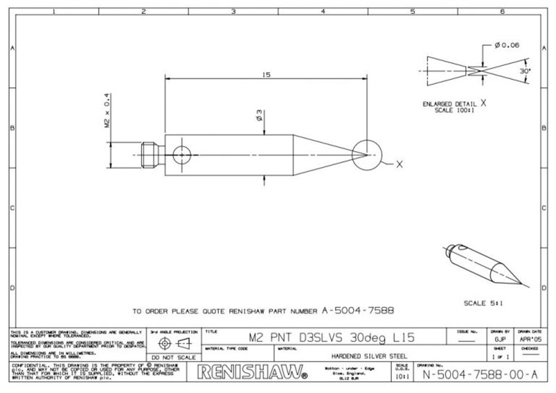 Kim do renishaw cho máy CMM A-5004-7588
