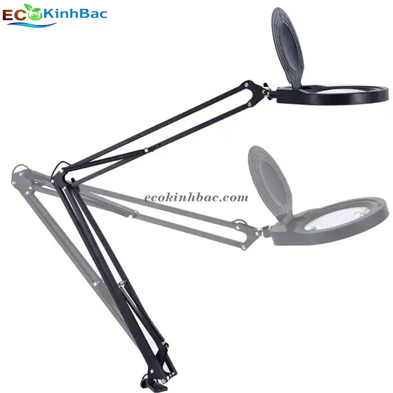 Kính lúp kẹp bàn, điều chỉnh ánh sáng. PD550178, thấu kính phổ thông.