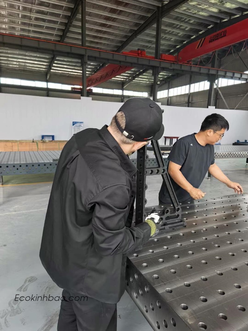 Bàn hàn bằng thép kích thước 3000x1500 lỗ D16