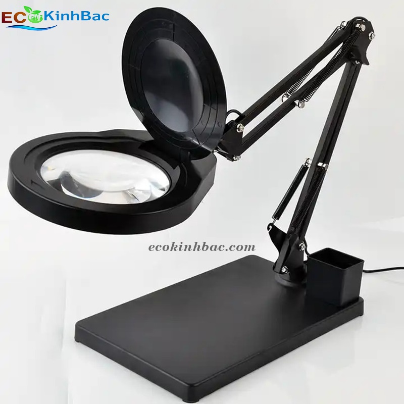 Kính lúp để bàn PD178. Thấu kính trắng 5X. Có điều chỉnh ánh sáng, cho thợ sửa chửa điện tử.