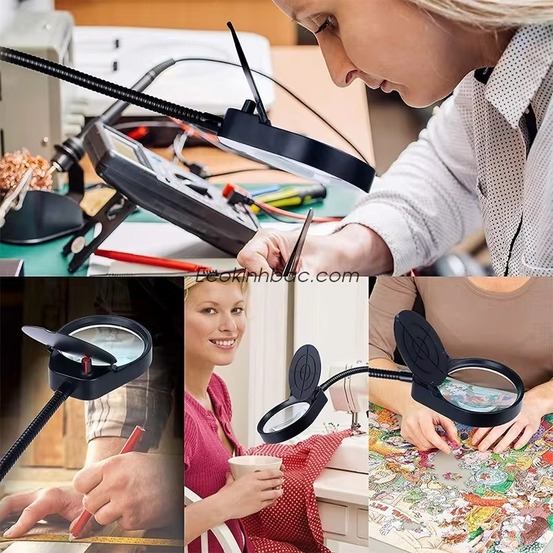 Kính lúp để bàn PD-4S, thiết kế nhỏ gọn, tiện lợi khi sử dụng. Độ phóng đại 10X