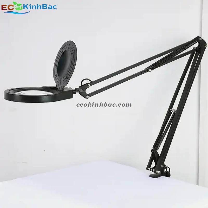 Kính lúp kẹp bàn, điều chỉnh ánh sáng. PD550178, thấu kính phổ thông.