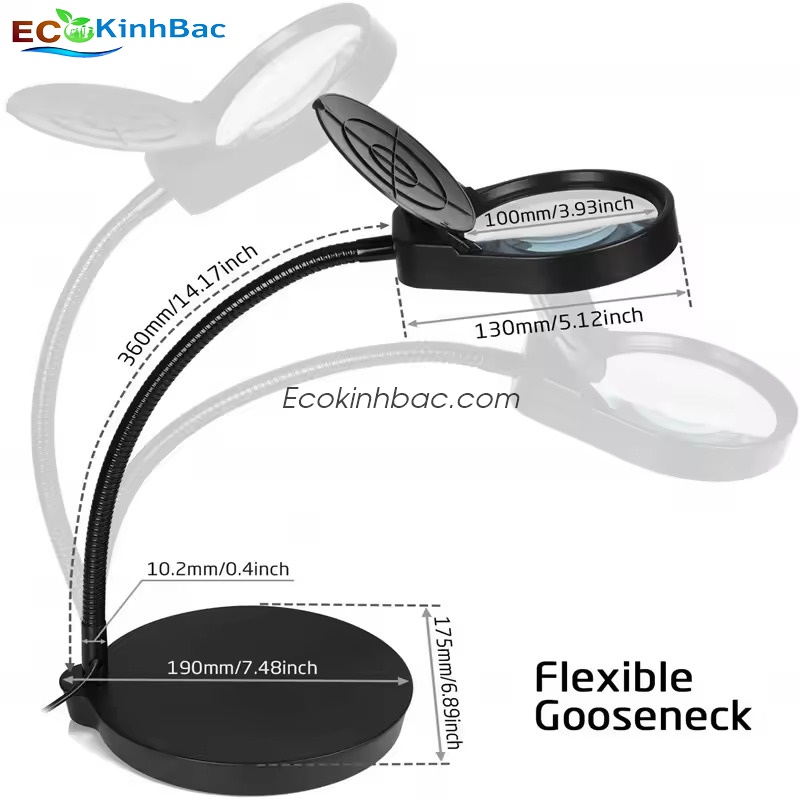 Kính lúp để bàn PD-4S, thiết kế nhỏ gọn, tiện lợi khi sử dụng. Độ phóng đại 10X