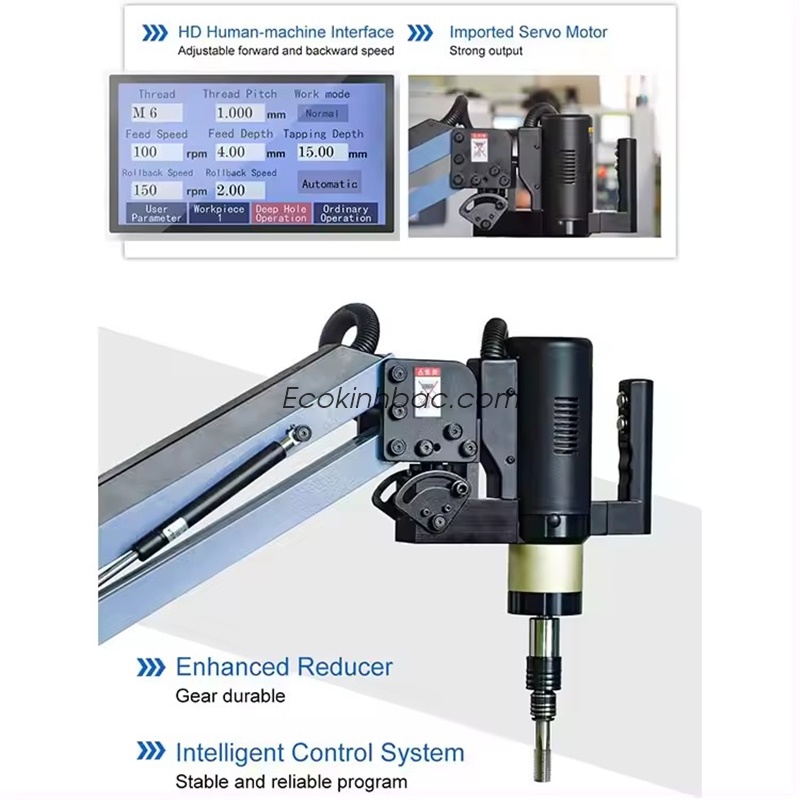 Máy taro cần chạy điện, động cơ Servo,taro ren tối đa M6 - M30