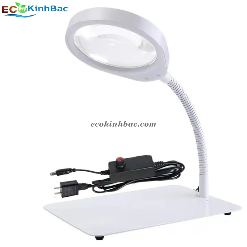 Kính lúp để bàn có đèn điều chỉnh ánh sáng PD-032C-5X. Thấu kính quang học, nhập khẩu chính hãng