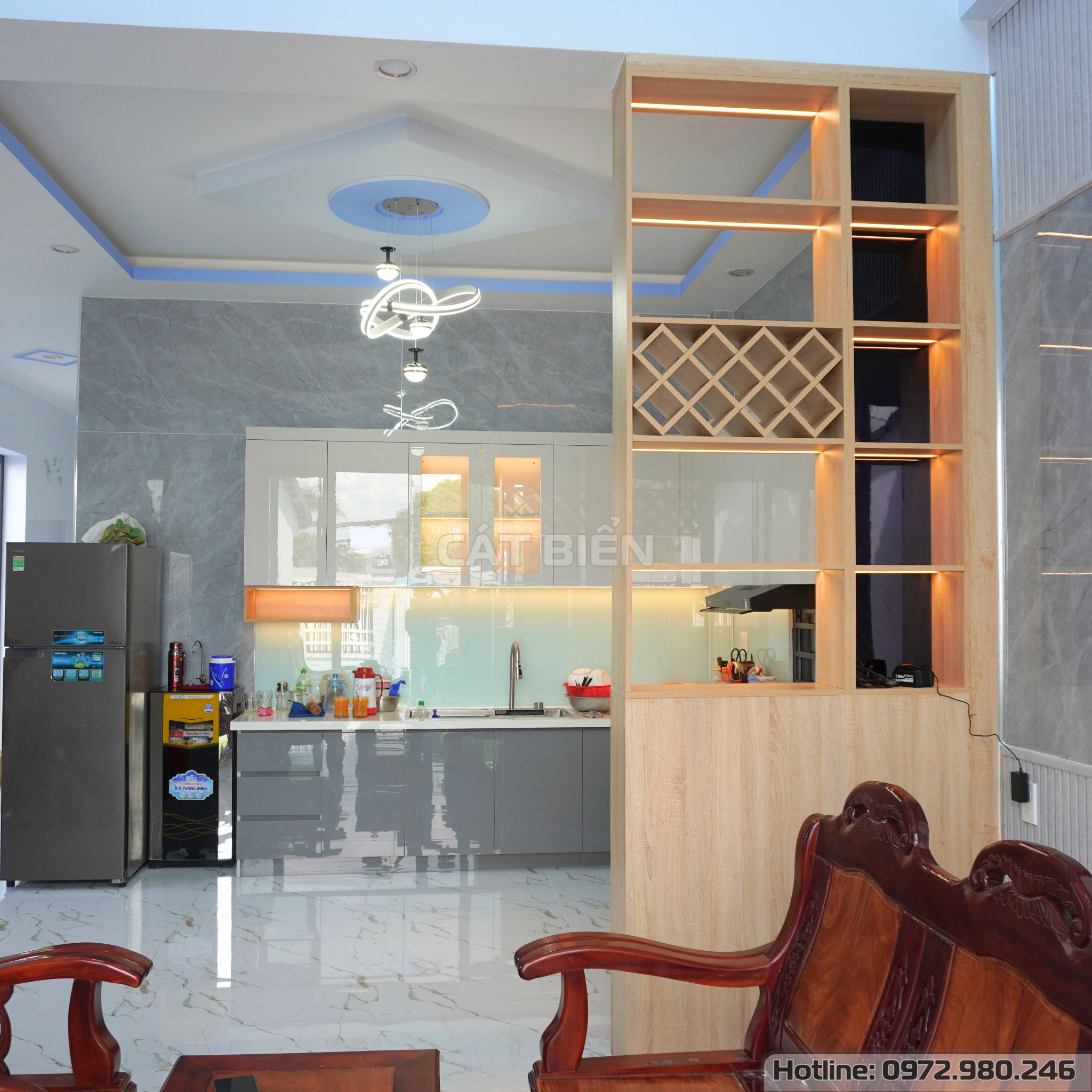 xưởng thiết kế thi công nội thất phòng bếp tủ bếp, kệ tủ rượu minh lương kiên giang