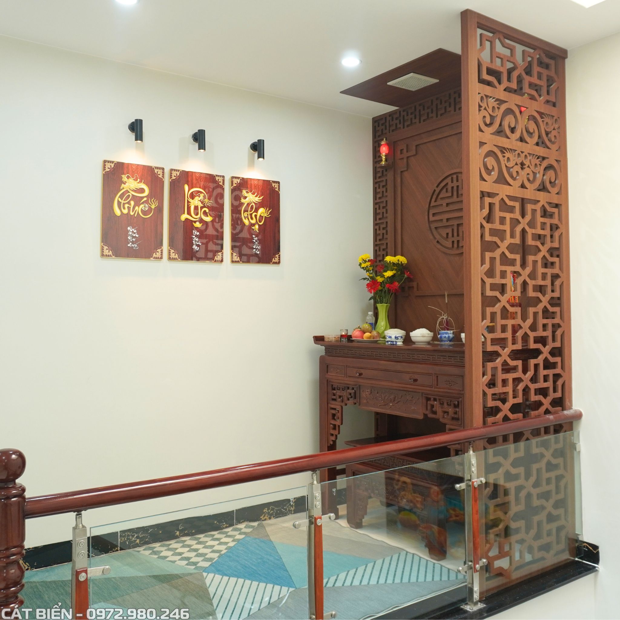 xưởng thiết kế thi công sản xuất nội thất vách phòng thờ kiên lương kiên giang