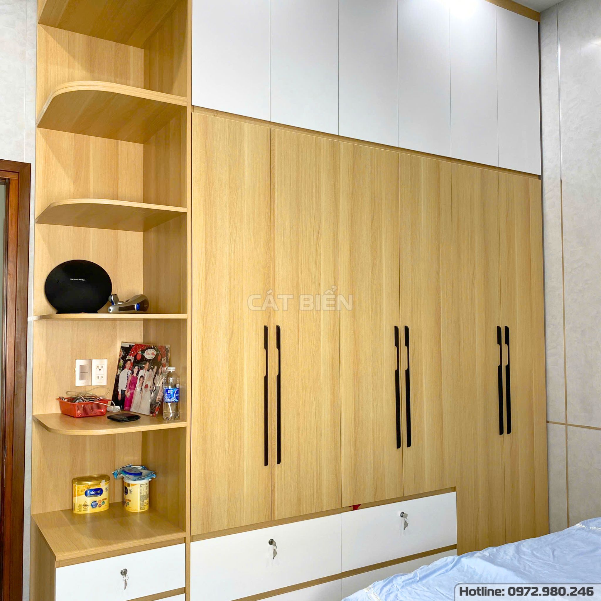 xưởng thiết kế sản xuất thi công lắp đặt tủ quần áo, giường ngủ, tủ đầu giường, bàn học, bàn làm việc gỗ công nghiệp rạch giá kiên giang