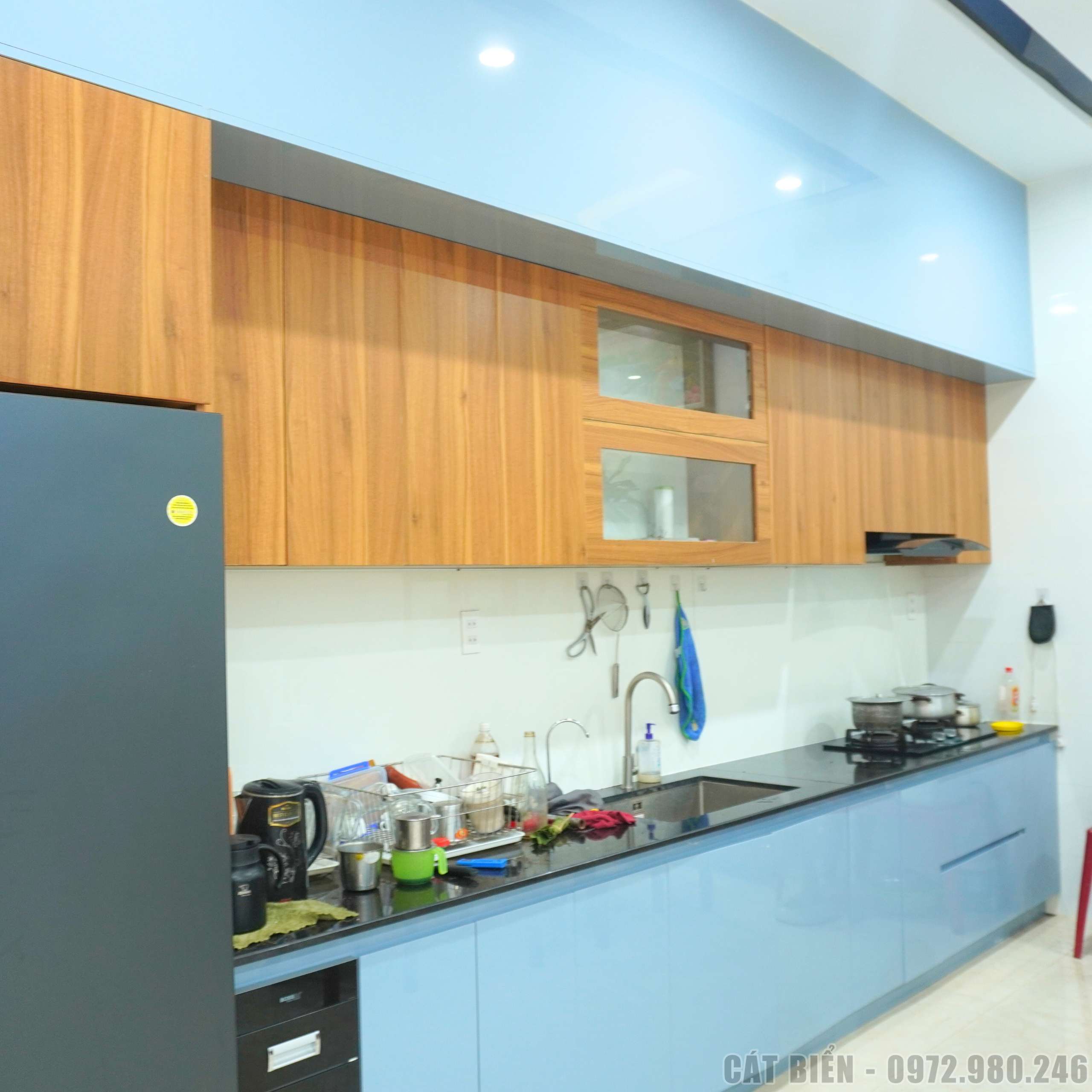 thiết kế sản xuất thi công nội thất gỗ công nghiệp phòng bếp an minh kiên giang