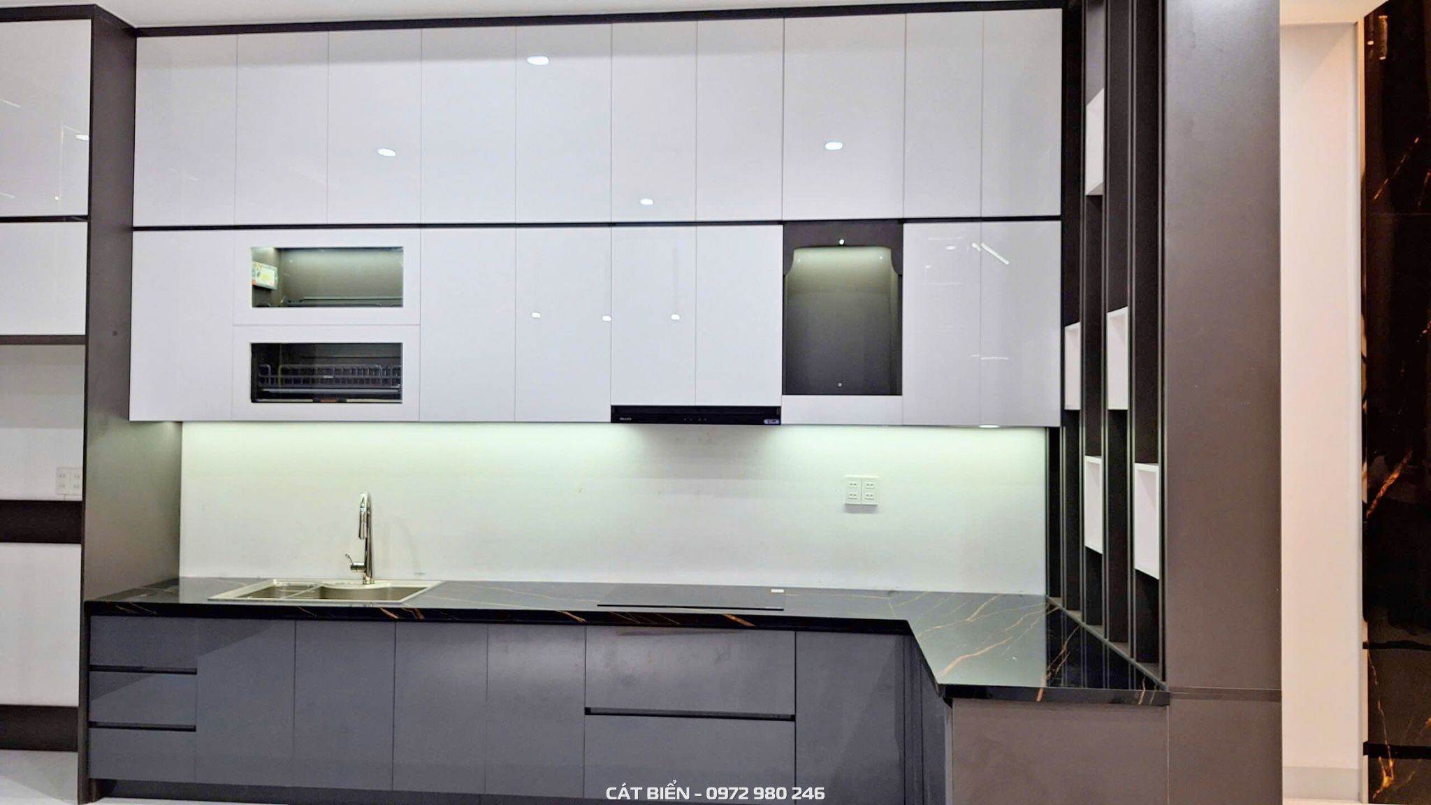 xưởng thiết kế sản xuất thi công lắp đặt tủ bếp, tủ trang trí, giá để xoong nồi dao kéo bát đĩa chai lọ có trợ lực, thiết bị bếp, phụ kiện thông minh kiên lương kiên giang